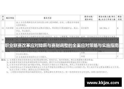 职业联赛改革应对降薪与赛制调整的全面应对策略与实施指南